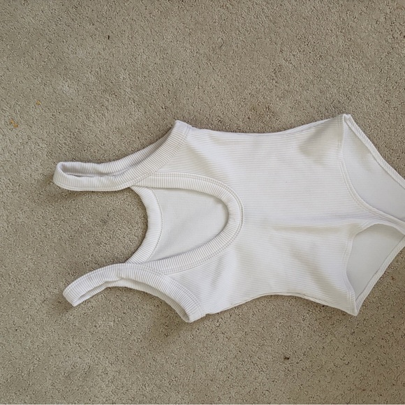 Target White Ribbed Tank Bodysuit - Picture 2 of 3